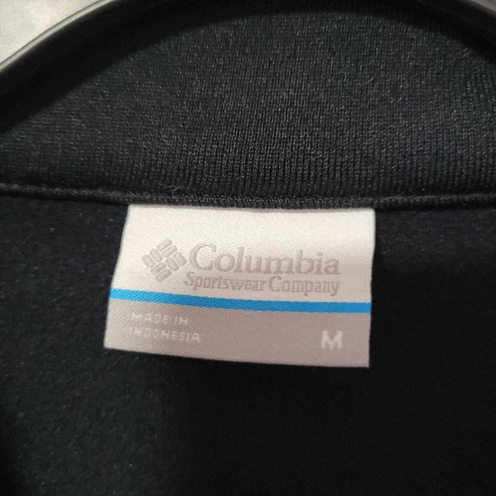 Columbia Hiking 1/2 Zip Fleece Pullover Mens M Black Gray Chest Pocket Outdoor